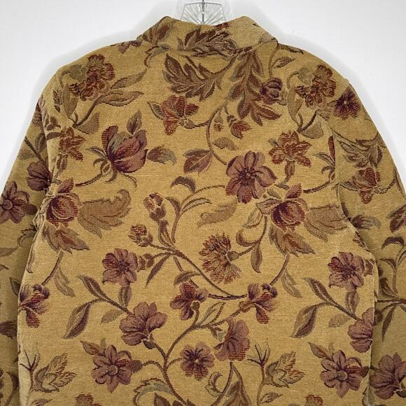 Vintage Robyne Faure Floral Tapestry Jacket 90s Boho fall brown Medium - Picture 7 of 14